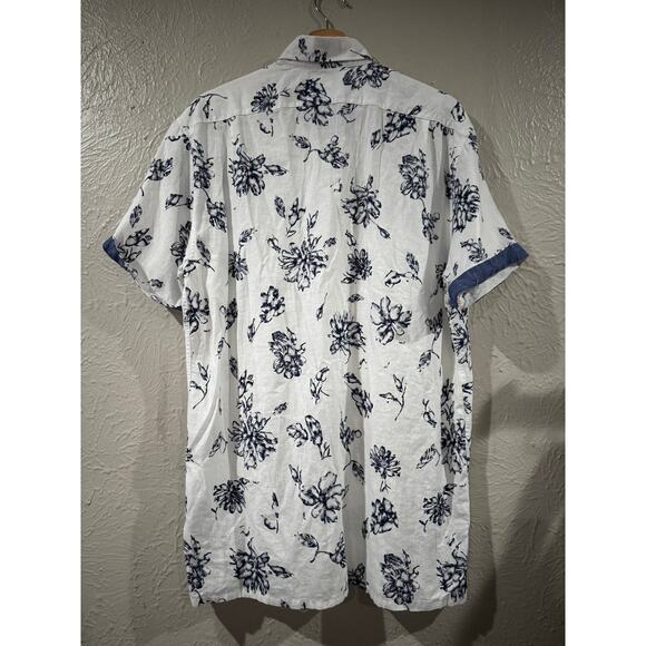 archipelago Tailored Blue Floral Button Down Shirt Size XL - Picture 6 of 6